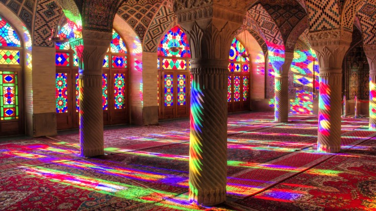 The Pink mosque in the center of Shiraz