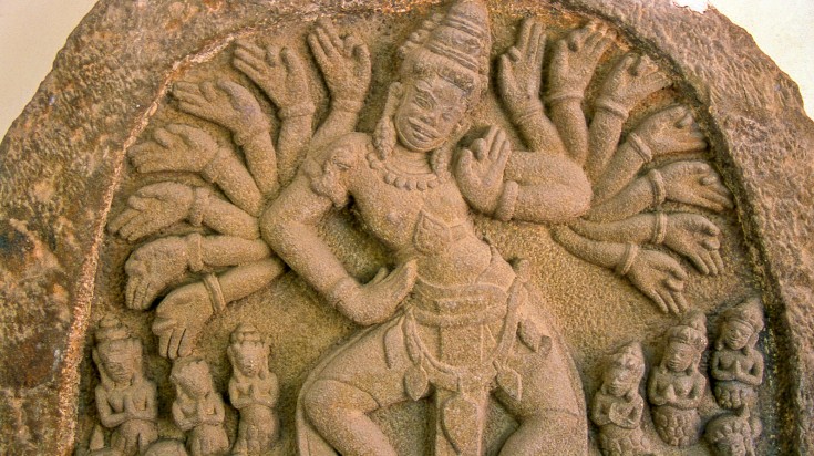 A sculpture in the indoor Museum of Cham Sculpture.