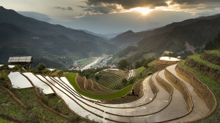 A terraced paddy field in Ha Giang.