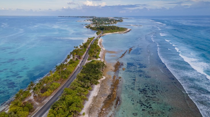 Aerial view of Addu City in March.