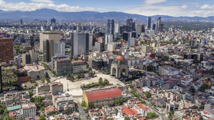 Mexico City, or the City of Mexico is the capital of Mexico and the most populous city in North America. Aerial view of Mexico City