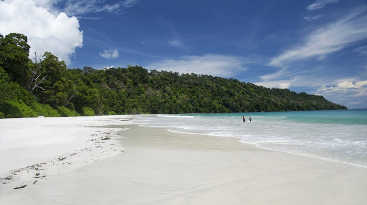 People enjoying the beach at Andaman and Nicobar island in India.