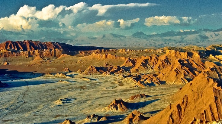 A wide view of Moon Valley in Atacama Desert