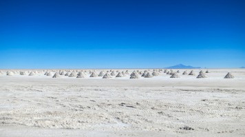 Salar de Tara in Atacama Desert on a clear day in Chile.