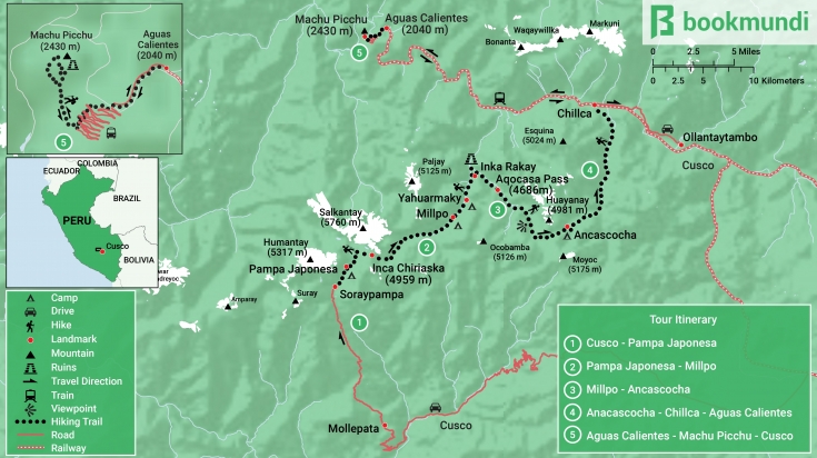 Map of the Ausangate trek