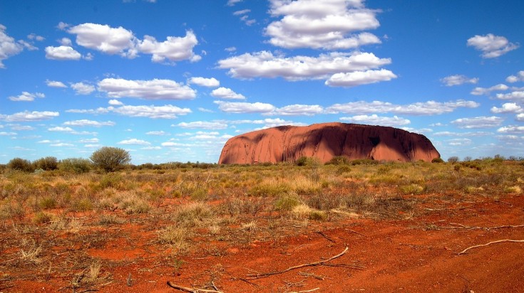 Uluru rock situated in Red Center of Australia