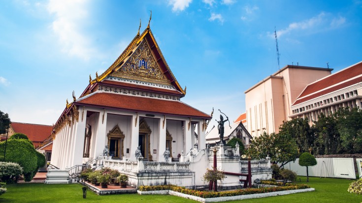 Bangkok National Museum on a clear day in Thailand.