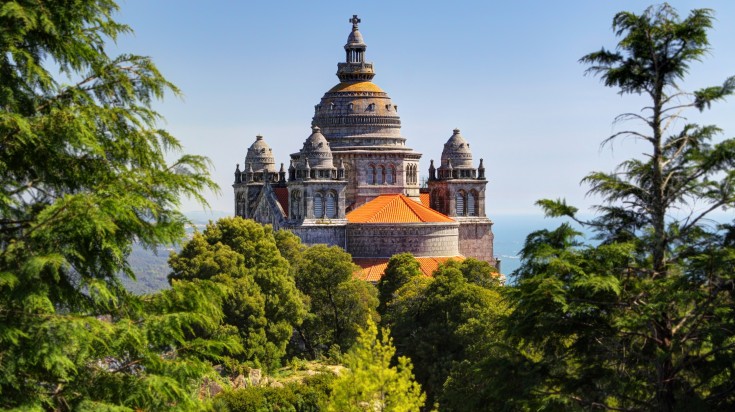 The view of Basilica of Santa Luzia during a clear day, Portugal.