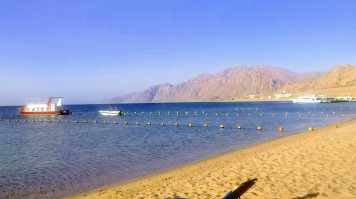 Lighthouse beach during clear day in Dahab, Egypt.