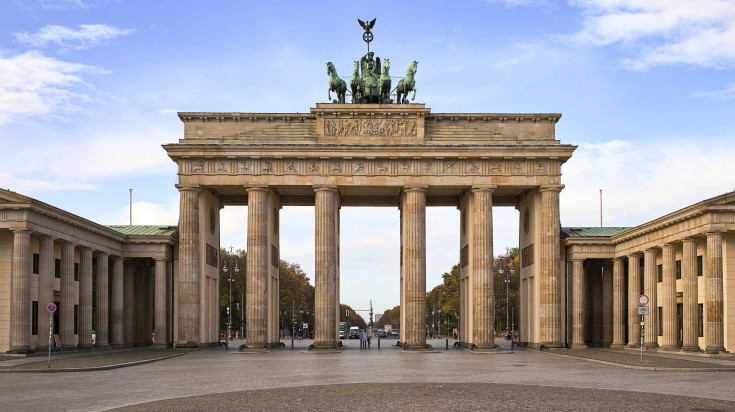 The iconic Brandenburg gate, Berlin, Germany.