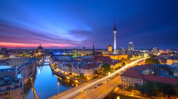 Berlin's skyline during nighttime. Berlin's skyline during nighttime.
