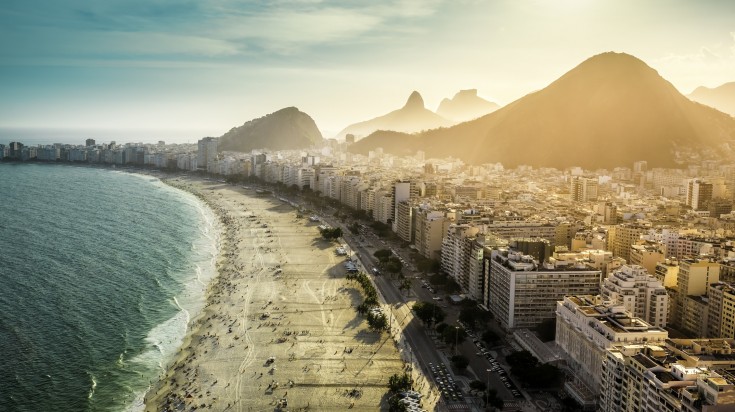 Copacabana area of Rio, Brazil in December