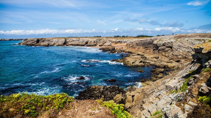 Rocky coastline in Brittany in France