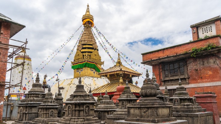 Visit Swayambhunath to celebrate Buddha Jayanti.