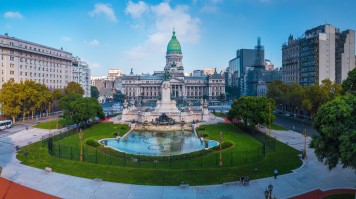 Panorama of the city of Buenos Aires during a sunny day.