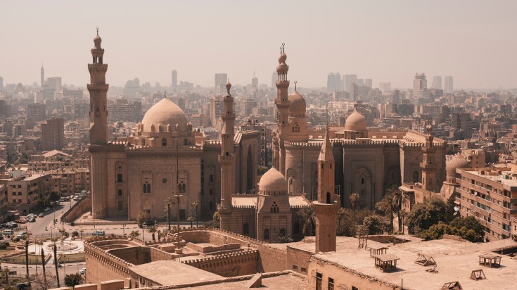 Landscape of Cairo during dusk in Egypt