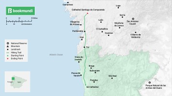 Map of Caminho Central de Santiago de Compostela trek