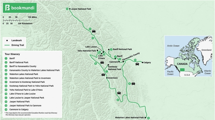 Canadian Rockies map