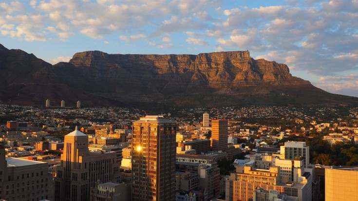 Cape Town during sunset in South Africa.