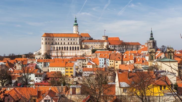 Mikulov Castle situated in the south-Moravian region of the Czech Republicon on the border with Austria. Mikulov and its Castle in South Moravia
