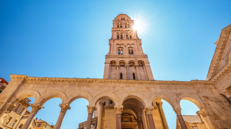 Visit Split and explore the Saint Domnius Cathedral in the fall weather.