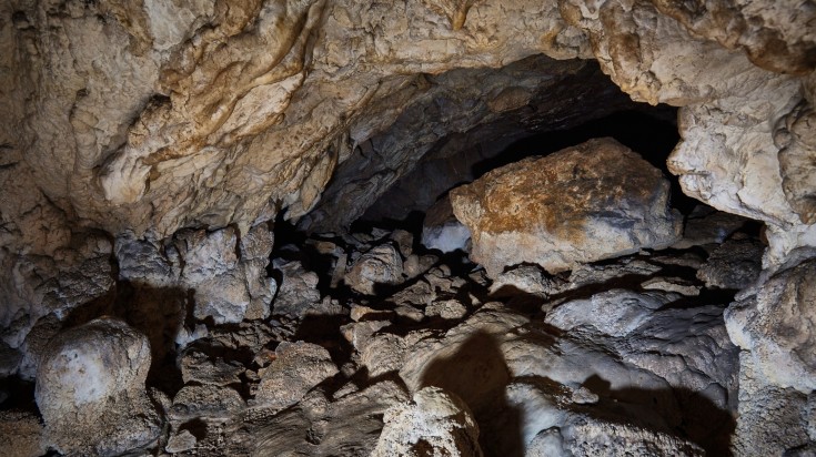 Inside of Sterkfontein Caves during a fine afternoon.