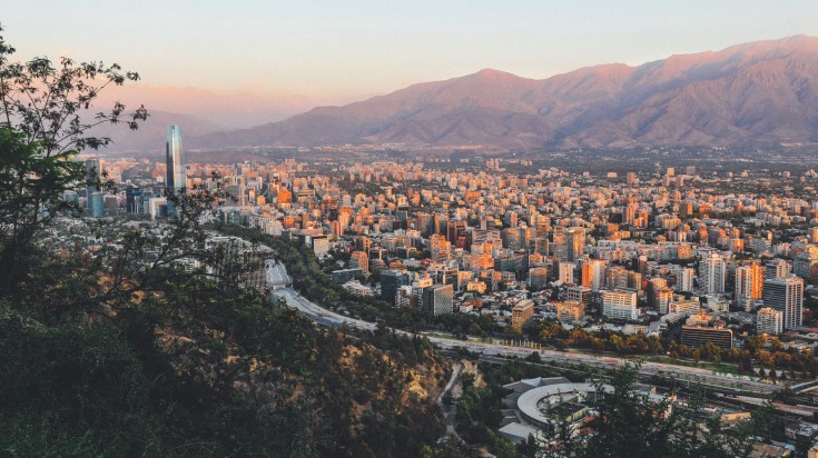 View of Santiago from the top of one of its hills