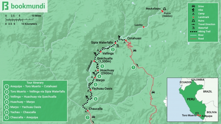 Map of Cotahuasi Canyon trek