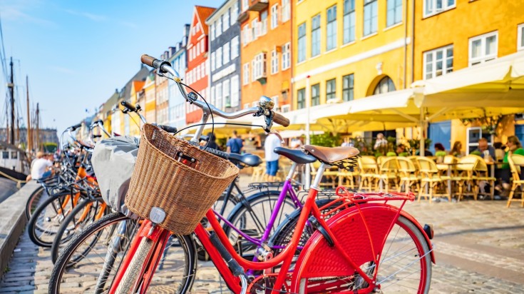 Cycles parked at Old Town, Copenhagen. Cycles parked at Old Town, Copenhagen.