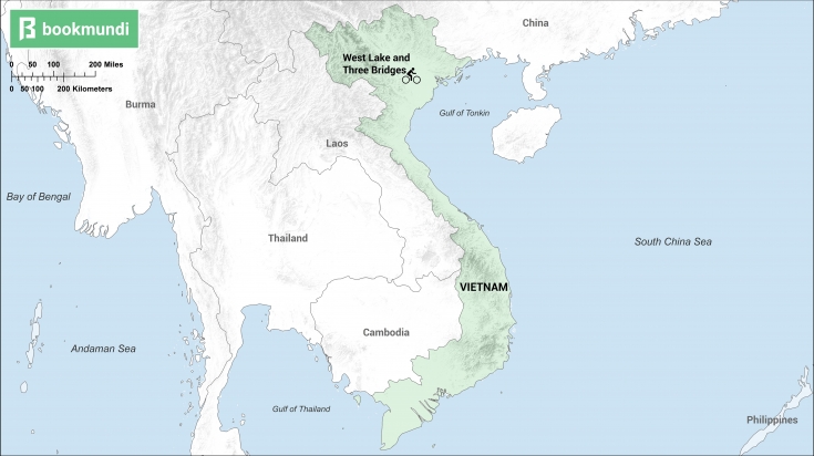 cycling in Vietnam West Lake map