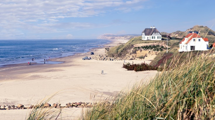 Danish west coast near Loekken on an afternoon in spring.