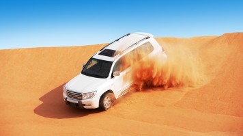 Dune bashing on a desert safari in Dubai
