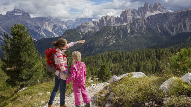 Take to to the trails of the Dolomites during your Italy family vacation.