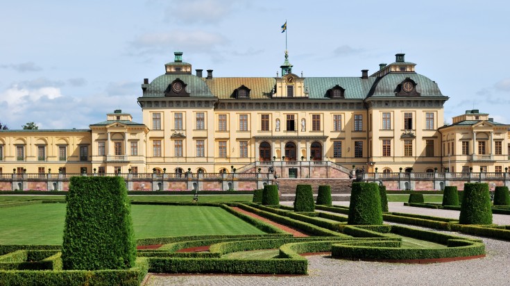 Queen palace Drottningholm in the suburb of Stockholm, Sweden.