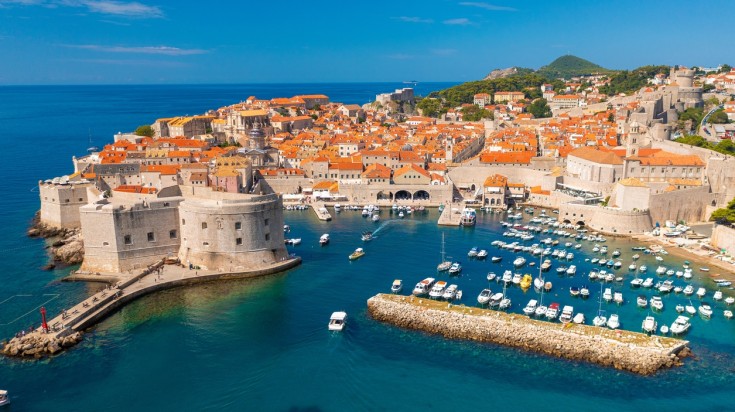 Experience this amazing aerial view of Old Town in Dubrovnik in Croatia.