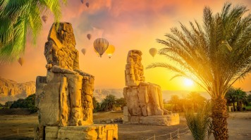Go on a hot air balloon ride in Luxor and view the beautiful landmarks from the sky. View the Colossi of Memnon from a hot air balloon ride.