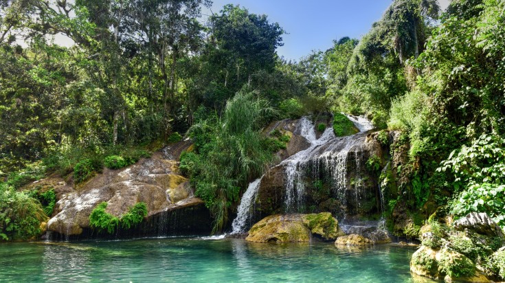 The stunning view of El Nicho in summer.