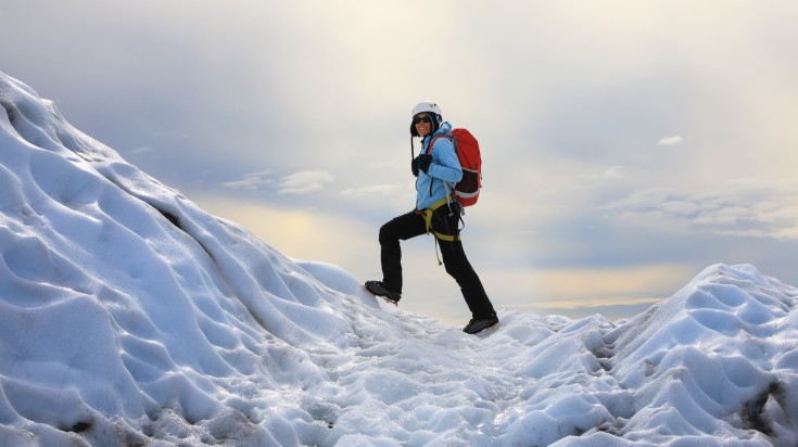 Woman on a Falljokull Glacier hike