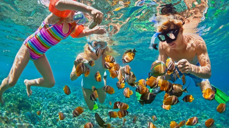 Family snorkeling in Osa Peninsula, Costa Rica