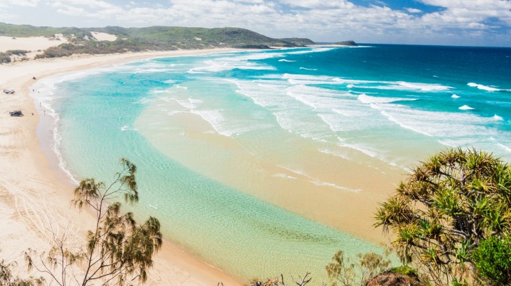 This wind-blown coastline stretches for seventy miles. Fraser Island in Australia is a perfect coastal getaway.