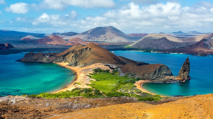 Galapagos Islands seen from an aerial view