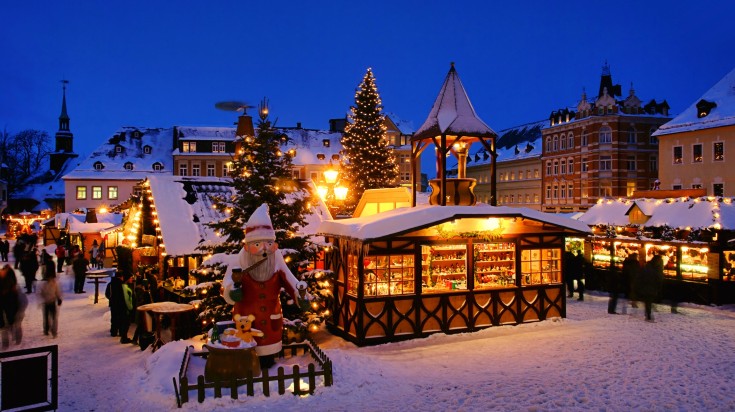 Christmas market in Germany during November.