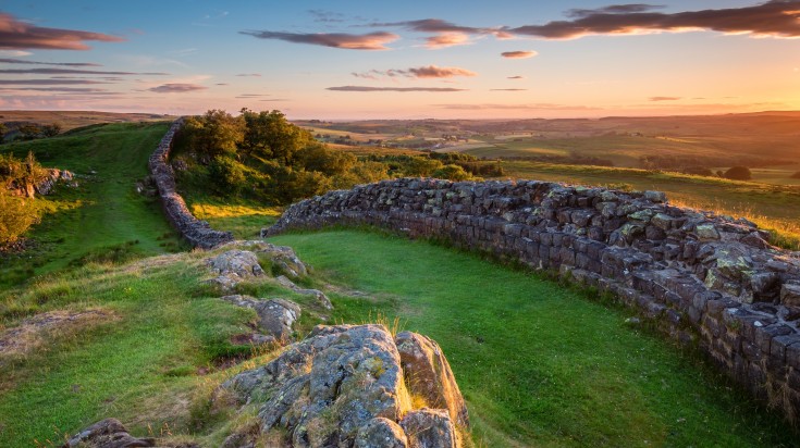 See Hadrian's Wall at sunset while spending 5 days in England.