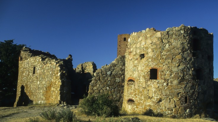 Hammershus castle ruins in summer. Hammershus castle ruins in summer.