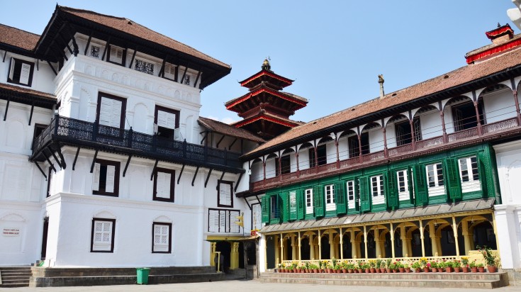 Enter Hanuman Dhoka Durbar Square while holidaying in Kathmandu.