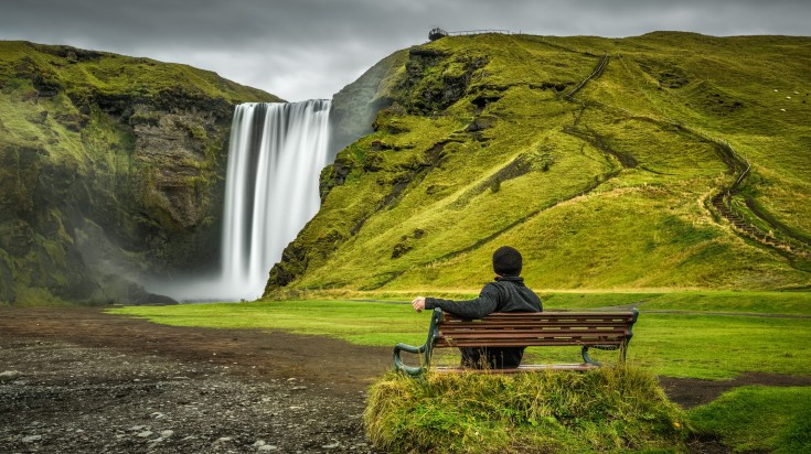 Skogafoss, possibly the most famous waterfall along Iceland's Ring Road