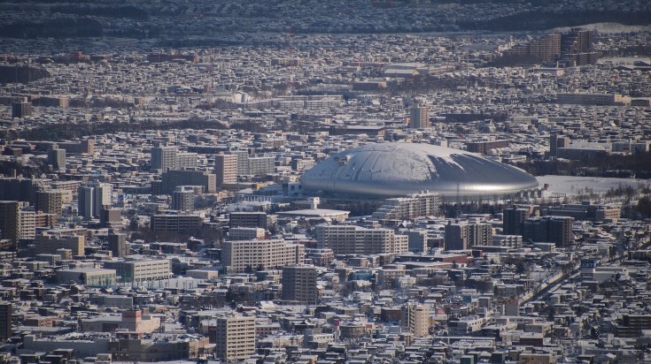 Sapporo from an aerial view.