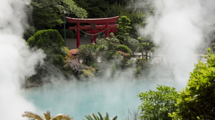 The hot spring in Kanawa district, Japan.