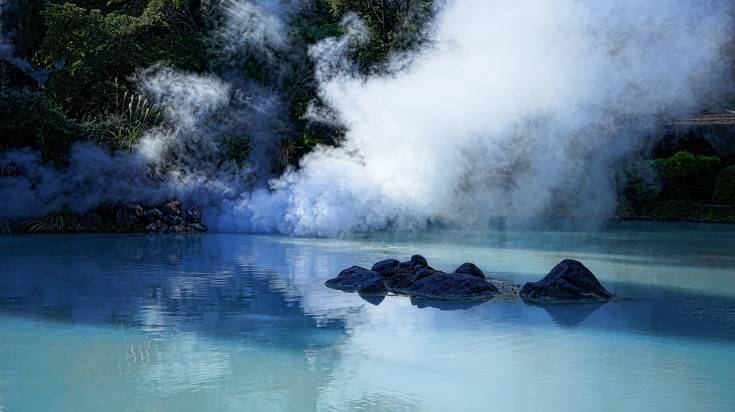 The landscape of hot spring in South Korea.