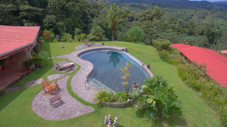 Nepenthe is a hotel in Arenal that is surrounded by lush rainforest.